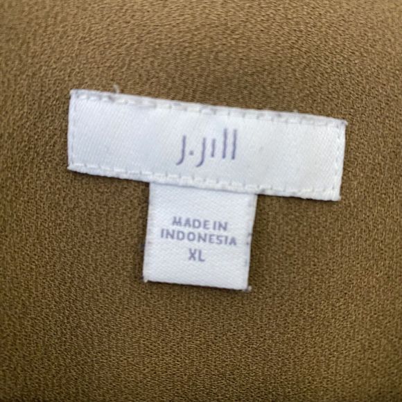 J.Jill Blouse Top Womens Size XL Button Front Brown FLAWED - Picture 7 of 10